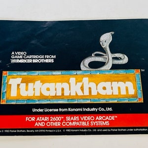 Tutankham Konami Atari Video Game Manual Guide vtg 1983 Parker Brothers Sears