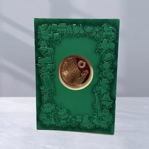 Franklin Mint Gold Coin Christmas Card Holiday Vtg 1970s Night Before House Gift