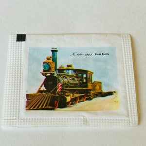 Holly Sugar Packet Train Locomotive engine Railroad sign paper ephemera Lionel advertising vintage vtg memorabilia 1960s mcm Union Pacific