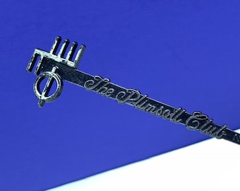 SWIZZLE STIR STICK vintage airline airport flight airplane collectible vtg plane travel barware drink cocktail Plimsoll club new orleans la