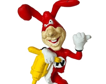 Dominos Pizza Noid Rubber Toy Figure Vtg fast food advertising 1989 Jackhammer