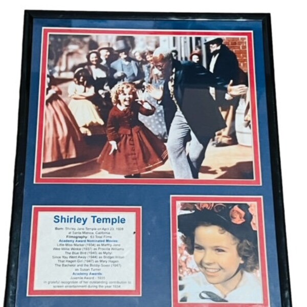 Cadre photo mural Shirley Temple Academy Award 14 x 11 vtg Hagen Winkie BC3