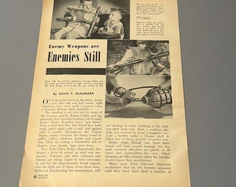 Vintage Print Ad 1946 Popular Science Magazine Anti-Aircraft Shell WW2 Bazooka