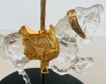 Franklin Mint Crystal Prancer Carousel Horse Figurine