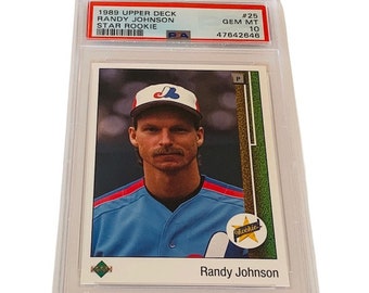 RANDY JOHNSON ROOKIE 1989 Upper Deck Rc Graded Psa Gem Mint 10 hof hall fame #25 Expos jersey non auto The Big Unit