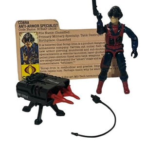 Sloopijzeren Gi Joe Cobra-actiefiguur ARAH Hasbro COMPLETE vtg 1984-bestandskaart