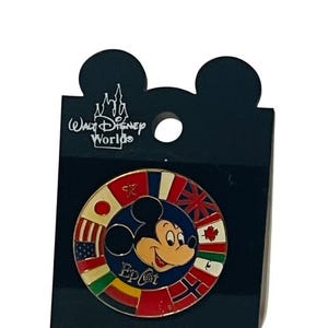 Disney World Vtg Pinback Button Pin Souvenir Micky Maus Amerikanische Flagge China UK