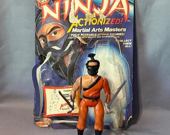 Figura Vintage Secret Ninja Actionized 1984 Tarjeta COMPLETA MOTU Remco Maestro de Artes Marciales