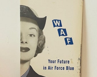 WW2 Recruiting Journal Pamphlet Home Front WWII Women WAF Air Force Blue vtg BC6