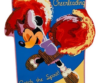 Cheerleading Minnie Mouse figurine vtg Disney World porcelain gift Enesco vtg