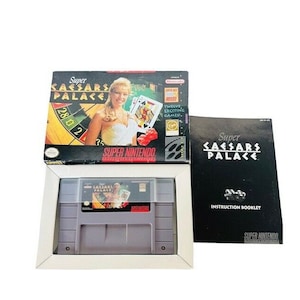 スーパー ニンテンドー ビデオゲーム vtg SNES ボックス 1993 スーパー シーザーズ パレス ポーカー クラップス NES