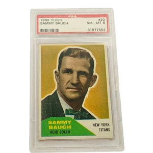 Sammy Baugh 1960 Fleer #20 PSA Mint 8 graded New York Titans coach hall of fame HOF non auto jersey RARE low population pop