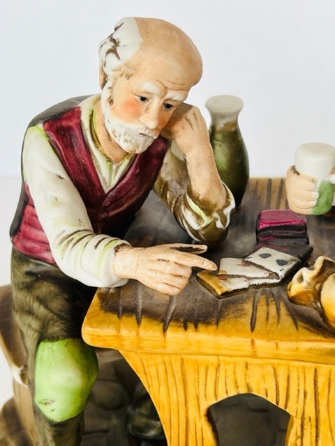 カポディモンテ 置物 彫刻 サイン入り グリッチ ナポリ ポーカー