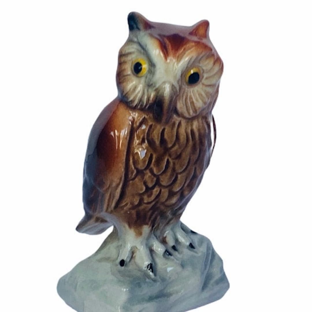 VINTAGE OWL FIGURINE Collectible Sculpture Statue Decor Gift Etsy
