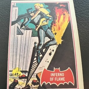 Batman Robin Joker Card 1966 Tijdschrift Topps DC Comics 40A Inferno Flame Gotham