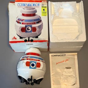 Vintage Compurobot Axlon 1970s Toy Action Robot Programmable Box Kay-Bee Tag WOW
