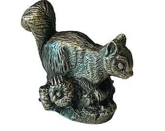 Franklin Mint Jane Lunger Pewter Woodland Animal Miniature Figurine Squirrel vtg