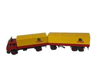 Wiking Truck Plastic Car Berlin W Germany Vtg Hollert Tractor Trailer Semi Red