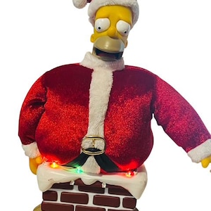 The Simpsons Singing Homer Christmas Figure Animation Moving 2004 Fox Santa Vtg