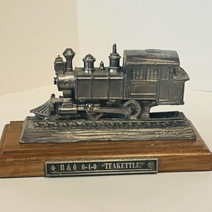 Michael Ricker Pewter Train Locomotive Model Figurine Railroad B&O Teakettle 040 image 2