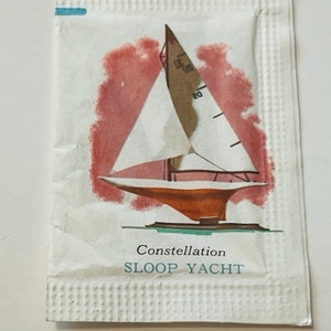 Domino sugar packet 1960s advertising restaurant Constellation Sloop Yacht boat