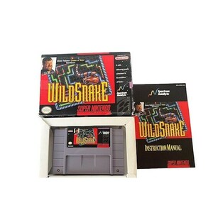 Super Nintendo Video Game vtg SNES box Wildsnake Wild Snake 1994 Pajitnov NES