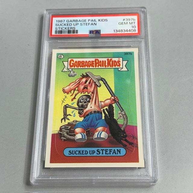 Garbage Pail Kid Trading Card Sticker PSA 10 Sucked up Stefan 1987