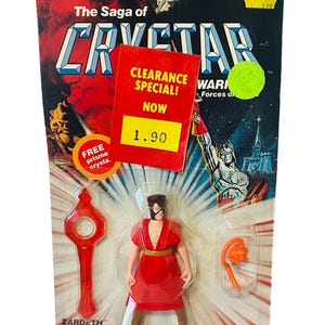 Figura de acción Crystar Zardeth Wizard MOC Remco vtg 1982 juguete SELLADO Prisma Crystal BMC1