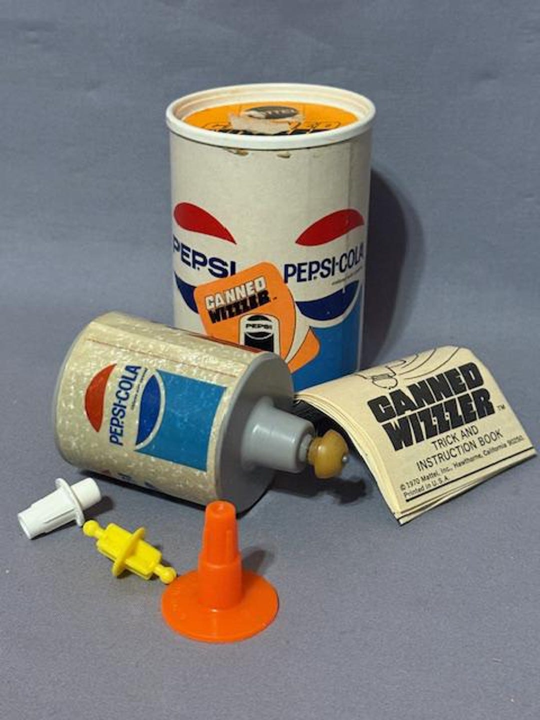 Vintage Pepsi Cola Canned Wizzler 1970 Mattel Soda Pop Spinnin Top Toy ...