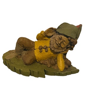 Tom Clark Gnome Figurine vtg sculpture elf SIGNED Cairn Jeff woodspirit #74 leaf
