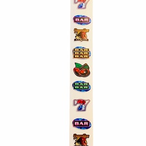 SLOT MACHINE MEMORABILIA Casino replacement part accessory plastic roll up sign decor poker room Gaming Reel Buffalo Run 7s lucky BMC5