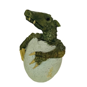 Dragon Figurine Egg Clare Craft clarecraft pottery Suffolk England lizard vtg UK