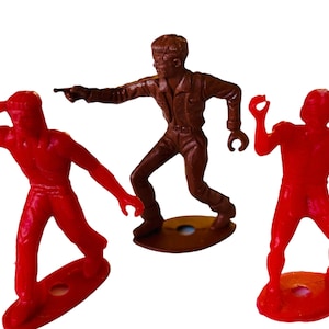 MPC cowboy western toy soldiers army men lot vtg western 1960s marx Civil War patriots red brown natives
