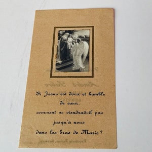 HEILIGE GEBEDSKAART antieke vintage papier efemeriden collectible kerk geschenk decor christelijk katholiek Frankrijk Frans 1931 Andre Fabre servian mei