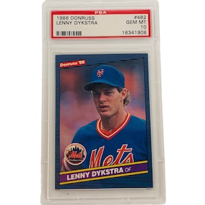 LENNY DYKSTRA ROOKIE 1986 Donruss #482 Rc card Graded Psa Gem Mint 10 New York Mets Phillies jersey non auto low population pop