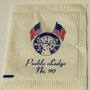 Domino Deluxe sugar packet sign paper ephemera advertising vtg memorabilia 1960s hotel motel diner restaurant diner Pueblo Lodge Western 90