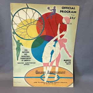 Vintage Basketball Souvenir Program Print Ad Magazine 1957 Golden Anniversary 50th