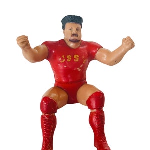 Daumen Wrestler Nikolai Volkoff WWF Gummi Superstar WWE Vtg Figur Spielzeug 1986 ussr