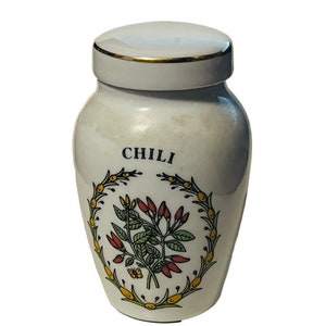 Chili Chile Franklin Mint Spice Jar Gloria Concepts 1985 vtg canister porcelain