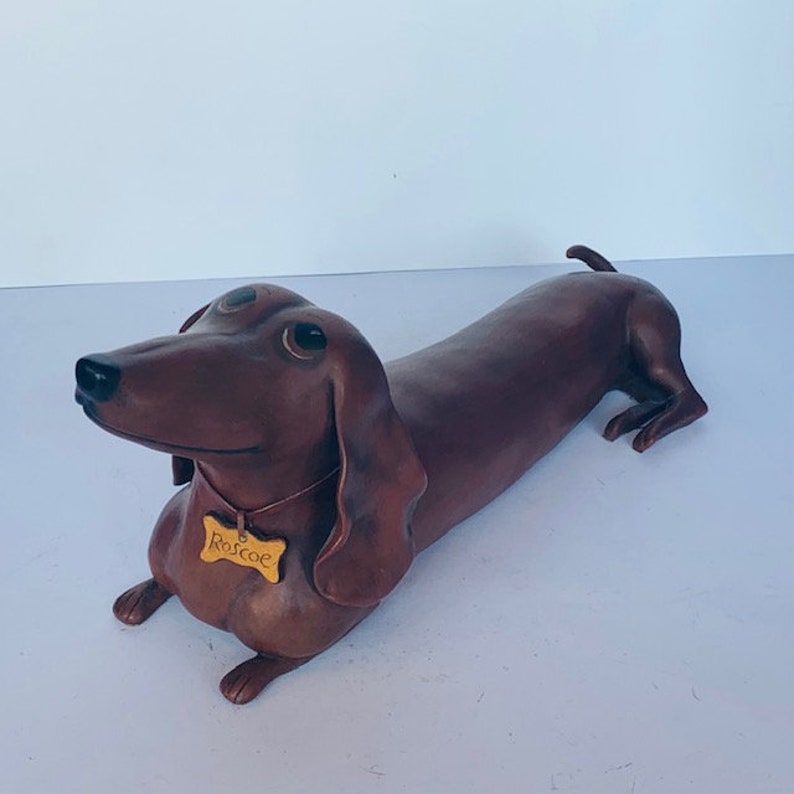 dachshund resin statue