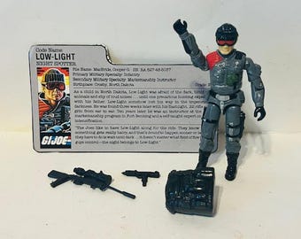 Weinig licht Lowlight Gi Joe Cobra-figuur Hasbro 1986 File Card Sniper-accessoires