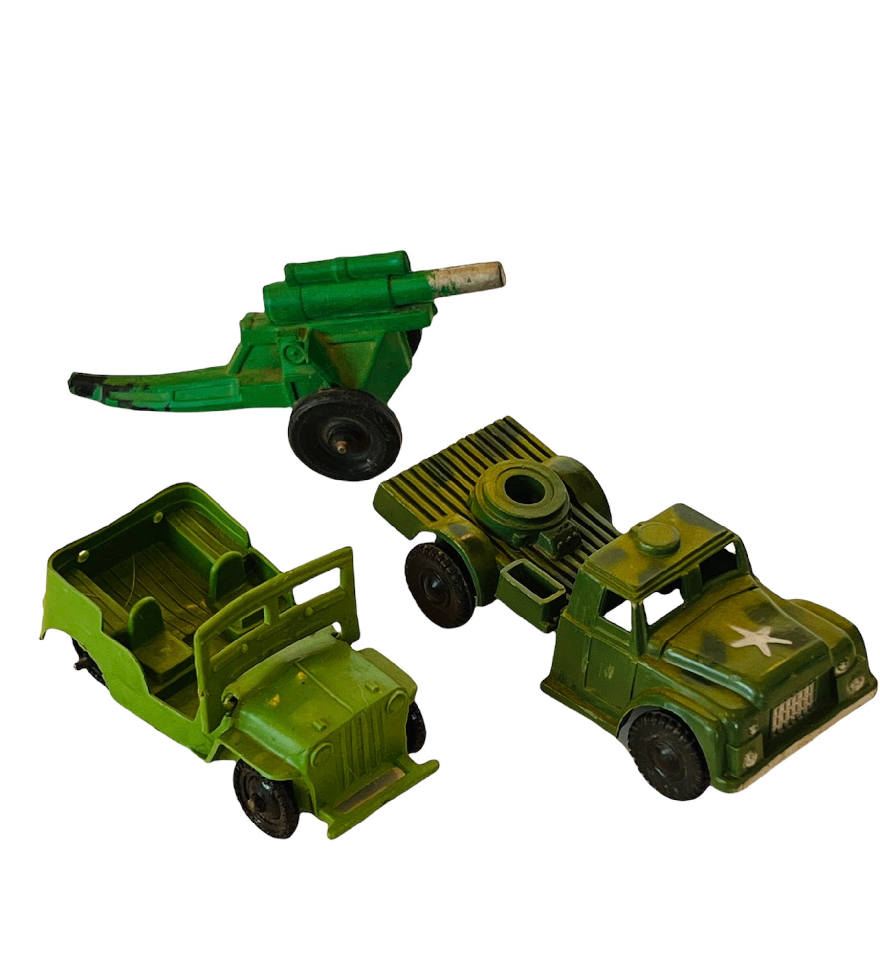 Ten Dinky Toys and Supertoys army vehicles, comprising a No. 660 tank