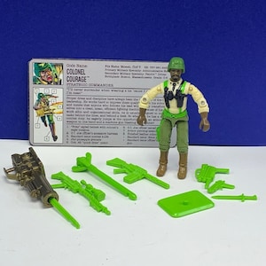 GI JOE HASBRO vintage actiefiguur origineel compleet los met wapens accessoires dossierkaart Cobra 1993 kolonel moed commandant Mewett