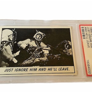 Horror Universal Monster Laffs Trading Card Vintage 1966 TCG Spook Graded PSA 5 Negeer hem gewoon #58 dinosaurus buitenaardse slang