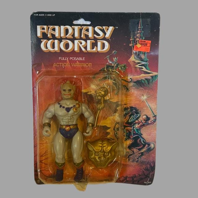 Vintage Hellord Soma Fantasy World 1983 Action Figure MOC Warrior