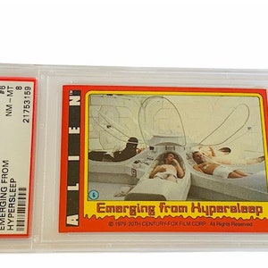 Alien Trading Card Ripley 1979 Topps Emerging from Hypersleep facehugger PSA 8 Mint graded ZELDZAME 20e-eeuwse sci-fi #6