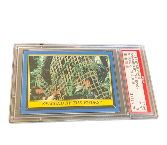 Star Wars Topps Trading Card Sticker Vintage Graded PSA 9 Mint Vtg Collectible RARE Return Jedi #194 Snagged Ewok Han Solo Luke Skywalker - Etsy Star Wars Topps Trading Card Sticker Vintage Graded PSA 9 Mint Vtg Collectible RARE Return Jedi #194 Snagged Ewok Han Solo Luke Skywalker - Etsy