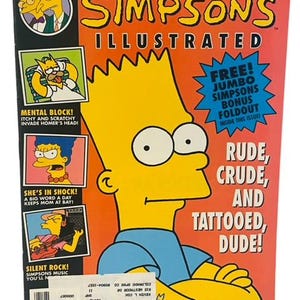 Die Simpsons Illustrierte Bart Homer 1993 Foldout Rude Crude SEHR SELTEN