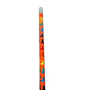 Vintage Pencil school writing instrument wood HB new old stock memorabilia advertising unused Lisa Frank Neon Orange butterfly butterflies