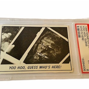 Horror Universal Monster Laffs Trading Card Vintage 1966 TCG Spook Graded PSA 6 dierenwinkel #51 Mighty Joe Young Gorilla King Kong yoo hoo